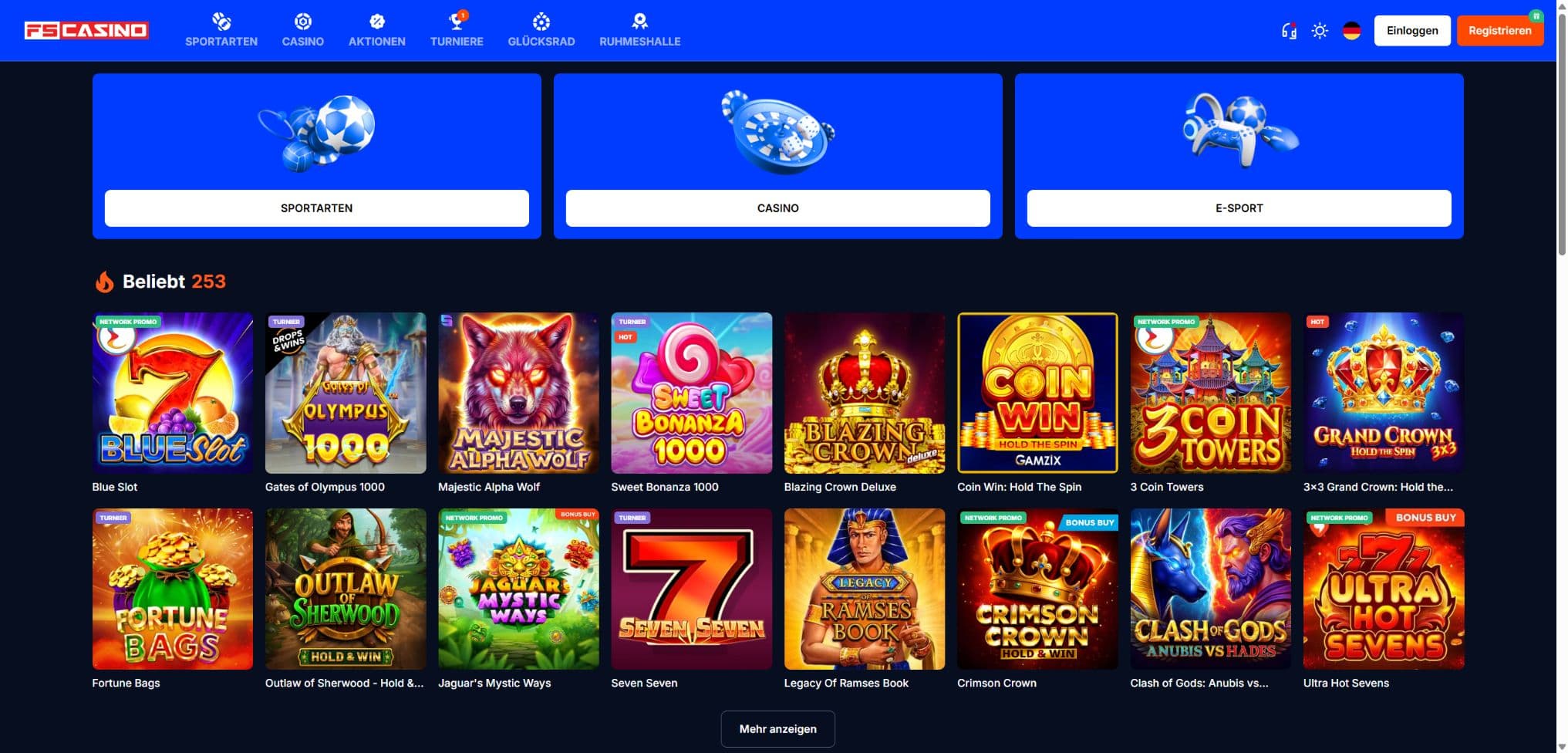 FS Casino mobile Ansicht auf dem Smartphone